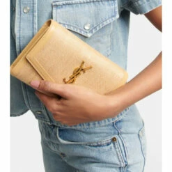 Deals 😀 Saint Laurent Uptown Raffia Wallet On Chain 🔔