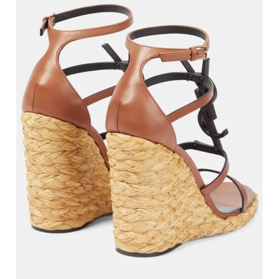Best reviews of 🥰 Saint Laurent YSL Leather And Raffia Wedge 🩴 Sandals 🥰 - Image 2