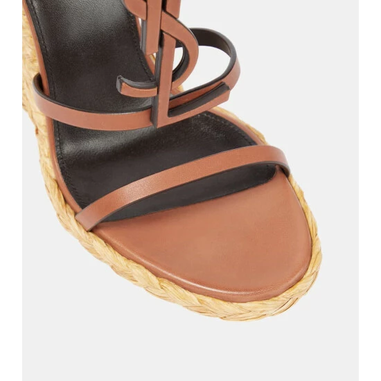 Best reviews of 🥰 Saint Laurent YSL Leather And Raffia Wedge 🩴 Sandals 🥰 - Image 5
