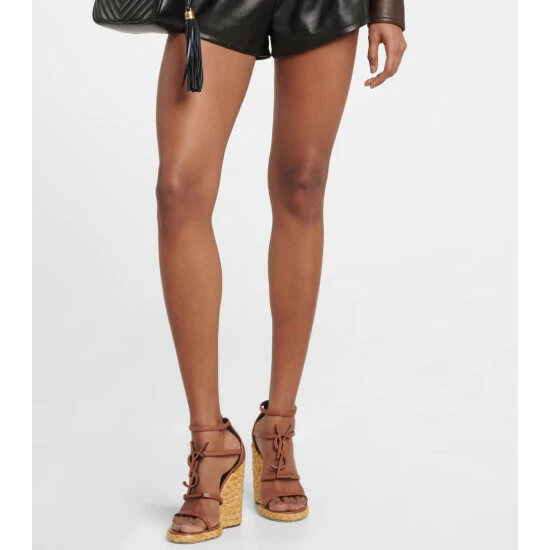 Best reviews of 🥰 Saint Laurent YSL Leather And Raffia Wedge 🩴 Sandals 🥰 - Image 6