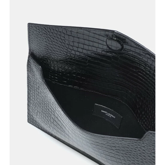 Best Sale π Saint Laurent Uptown Embossed Leather Clutch βοΈ - Image 2