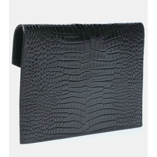 Best Sale π Saint Laurent Uptown Embossed Leather Clutch βοΈ - Image 3