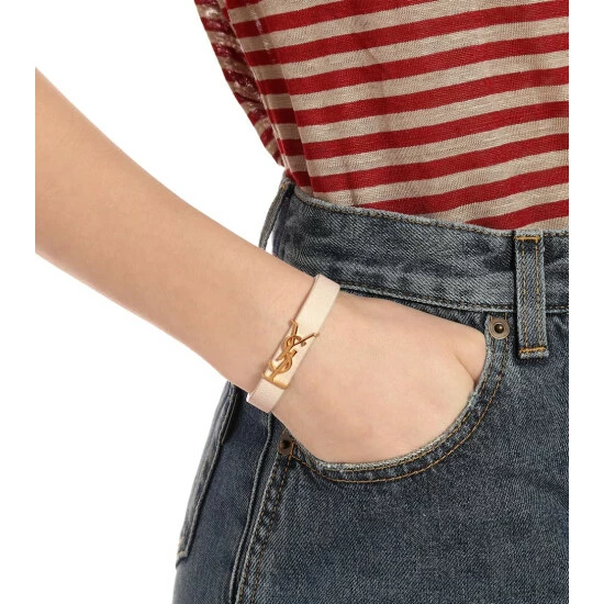 New ๐งจ Saint Laurent Monogram Leather Bracelet ๐ - Image 2