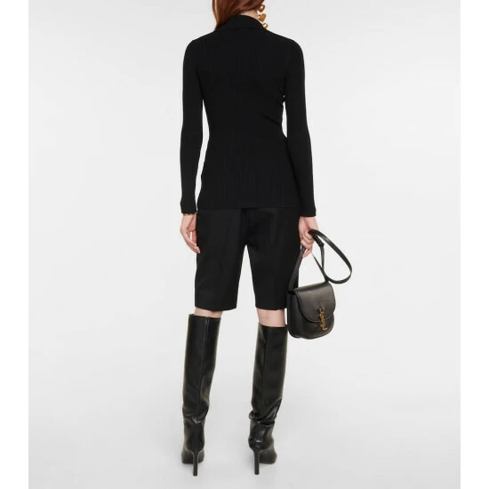 New 🛒 Saint Laurent Ribbed-knit Polo Sweater ⌛ - Image 2