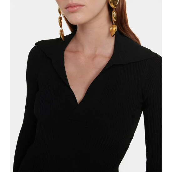 New 🛒 Saint Laurent Ribbed-knit Polo Sweater ⌛ - Image 3