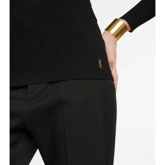 New 🛒 Saint Laurent Ribbed-knit Polo Sweater ⌛ - Image 4