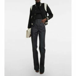 Cheap ✨ Saint Laurent Ribbed-knit Turtleneck Silk Top 💯