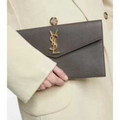 Cheapest 🥰 Saint Laurent Uptown Leather Clutch 😍