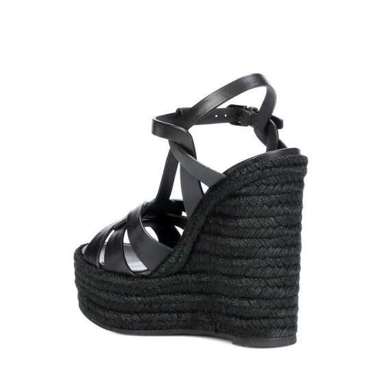 Best reviews of 😍 Saint Laurent Tribute Leather Wedge Espadrille 🩴 Sandals 🎁 - Image 2