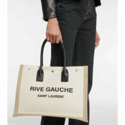 Hot Sale 🛒 Saint Laurent Rive Gauche Canvas Tote 😀