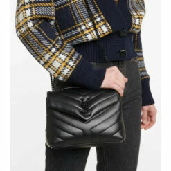 Best Pirce 👏 Saint Laurent Loulou Small Leather Shoulder Bag ✔️