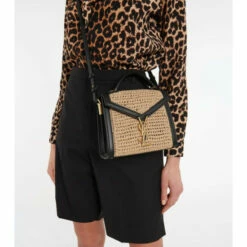 Best reviews of 🔥 Saint Laurent Cassandra Leather And Raffia Shoulder Bag 😀