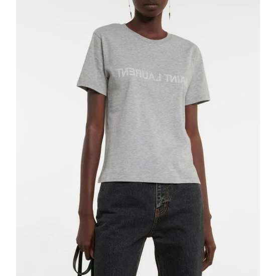 Best reviews of ๐งจ Saint Laurent Logo Cotton Jersey T-shirt ๐ - Image 3