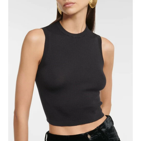 Best deal 🔥 Saint Laurent Wool, Cashmere, And Silk Blend Top ⌛ - Image 3