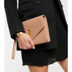 Flash Sale 🎁 Saint Laurent Cassandre Embellished Leather Clutch 🥰