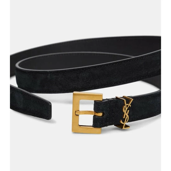 Buy 😀 Saint Laurent Cassandre Suede Belt 🛒 - Image 2