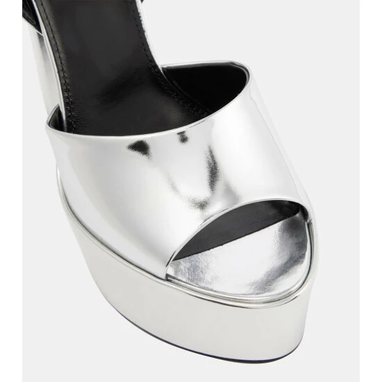 Top 10 👍 Saint Laurent Jodie Patent Leather Platform 🩴 Sandals ✨ - Image 5