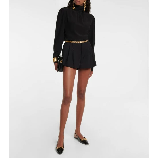 New ๐ฅฐ Saint Laurent Blade Leather Slingback Flats ๐งจ