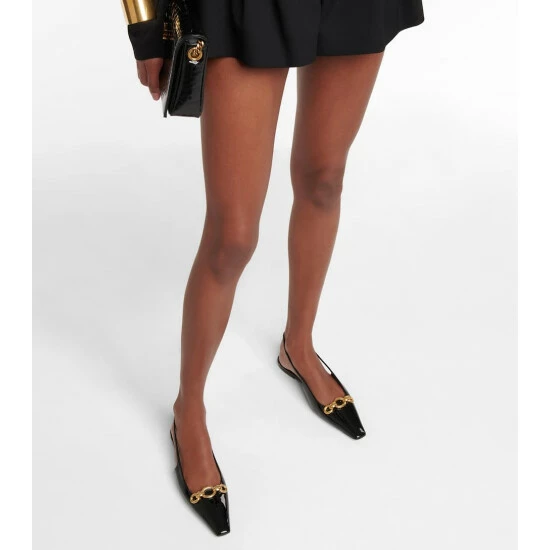 New ๐ฅฐ Saint Laurent Blade Leather Slingback Flats ๐งจ - Image 3