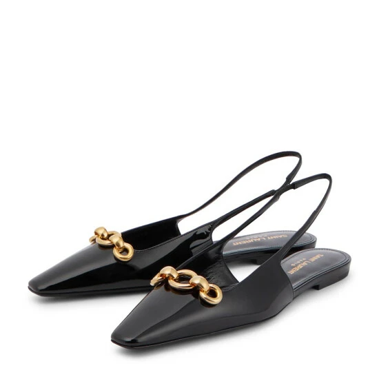 New ๐ฅฐ Saint Laurent Blade Leather Slingback Flats ๐งจ - Image 4