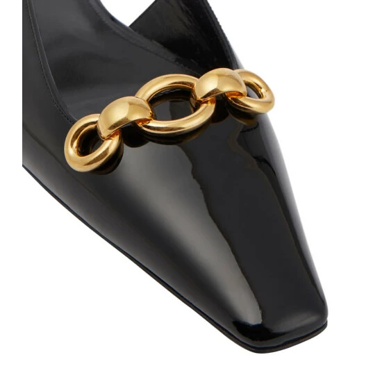 New ๐ฅฐ Saint Laurent Blade Leather Slingback Flats ๐งจ - Image 5