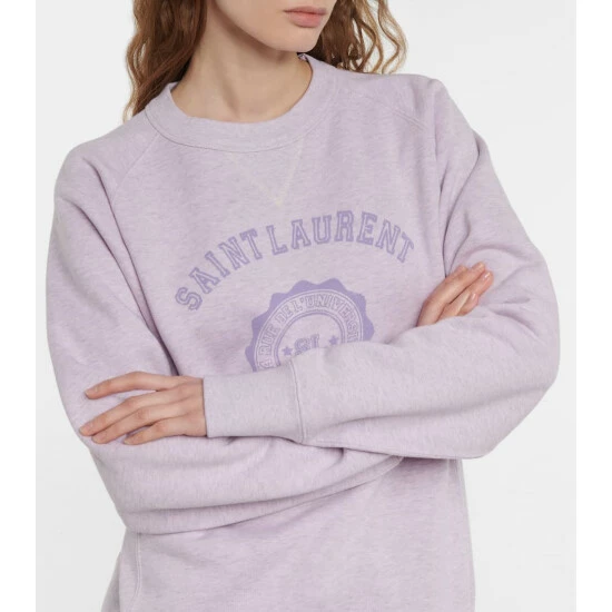 Promo 🔔 Saint Laurent Logo Cotton Sweatshirt 👍 - Image 4