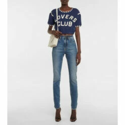 Flash Sale 🎁 Saint Laurent Embroidered Cotton Jersey T-shirt 😀