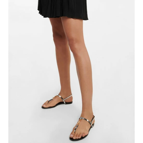 Best deal 🥰 Saint Laurent Cassandra Leather Thong 🩴 Sandals 💯 - Image 3