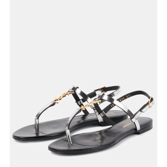 Best deal 🥰 Saint Laurent Cassandra Leather Thong 🩴 Sandals 💯 - Image 4