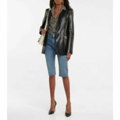 Cheapest ⭐ Saint Laurent High-rise Skinny Denim Shorts 🤩