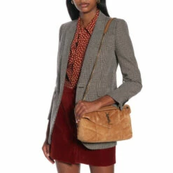 Best Pirce 😀 Saint Laurent Loulou Puffer Small Suede Shoulder Bag 🤩