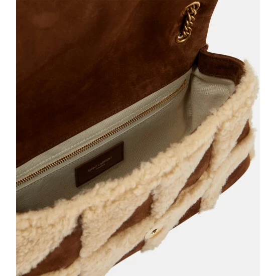 Best deal 🔥 Saint Laurent Jamie Medium Leather And Shearling Shoulder Bag 🔔 - Image 2