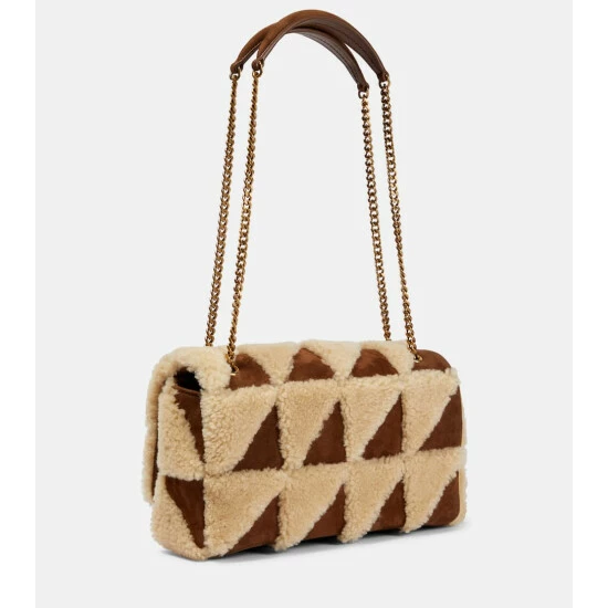 Best deal 🔥 Saint Laurent Jamie Medium Leather And Shearling Shoulder Bag 🔔 - Image 3