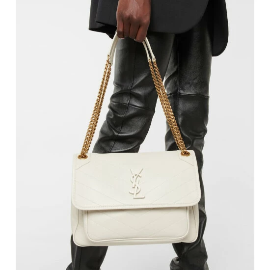 New 👍 Saint Laurent Niki Medium Leather Shoulder Bag 🎁