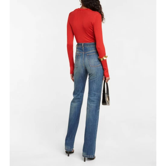 Top 10 ⌛ Saint Laurent Clyde High-rise Straight-leg 👖 Jeans 🌟 - Image 2