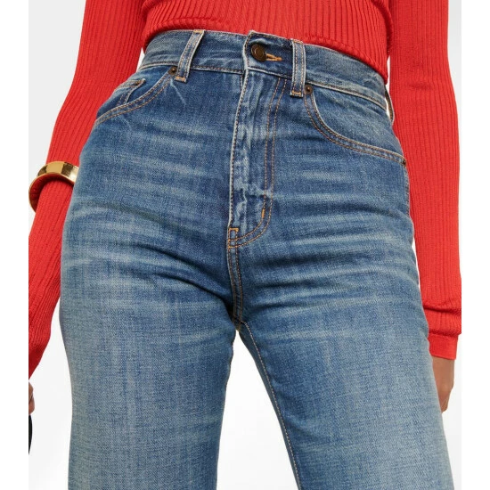 Top 10 ⌛ Saint Laurent Clyde High-rise Straight-leg 👖 Jeans 🌟 - Image 3