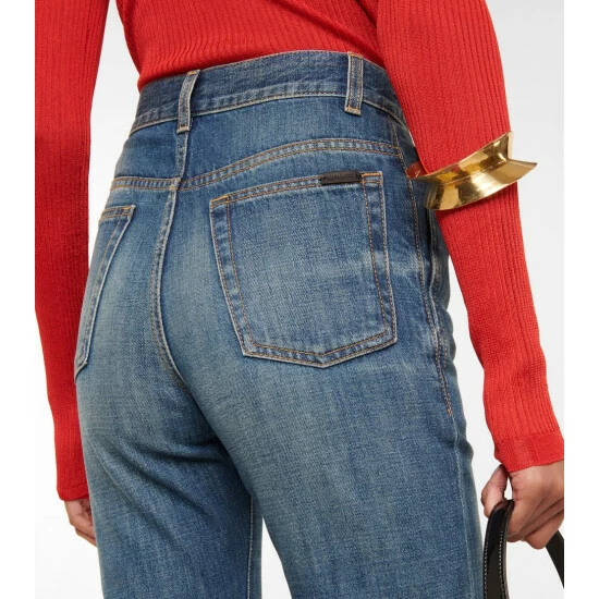 Top 10 ⌛ Saint Laurent Clyde High-rise Straight-leg 👖 Jeans 🌟 - Image 5