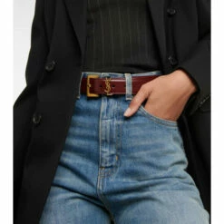 Best Sale 😀 Saint Laurent Monogram Leather Belt 😀