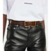 Cheap 👍 Saint Laurent Double Buckle Leather Belt ✨