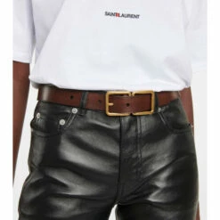 Cheap 👍 Saint Laurent Double Buckle Leather Belt ✨