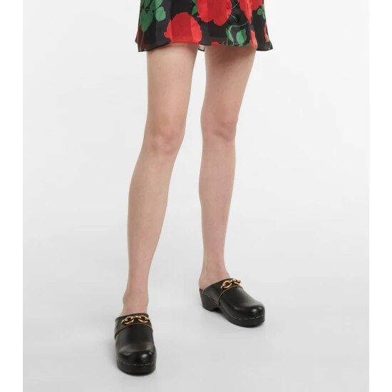 Coupon ๐ Saint Laurent Toff Embellished Leather Clogs ๐งจ - Image 3