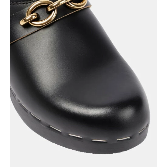 Coupon ๐ Saint Laurent Toff Embellished Leather Clogs ๐งจ - Image 5