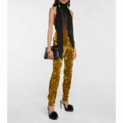 New 💯 Saint Laurent Feather-trimmed Leather 🩴 Sandals 🤩