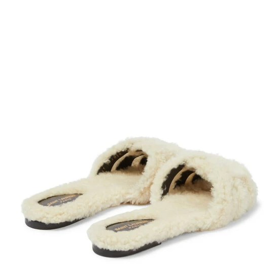 Discount 🛒 Saint Laurent Tribute Flat Shearling 🩴 Sandals ✨ - Image 2