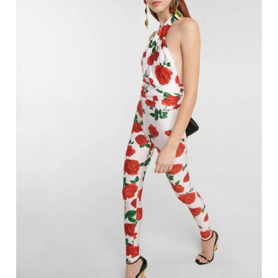Best Sale ๐ Saint Laurent Cutout Floral Jersey Jumpsuit ๐ - Image 2