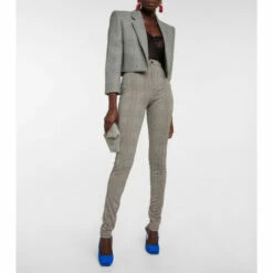 Cheap 🧨 Saint Laurent Checked High-rise Skinny Pants 🔥