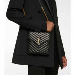 Best Sale ✔️ Saint Laurent Double Flap Leather Crossbody Bag ⭐