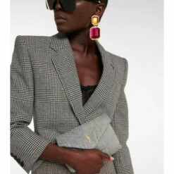 New 👏 Saint Laurent Puffer Small Denim Clutch 🛒