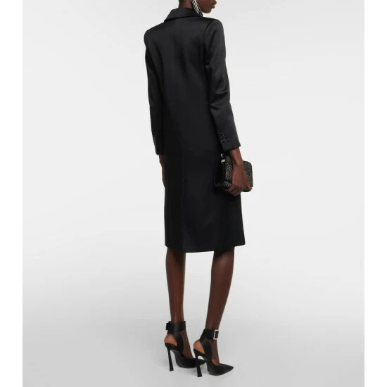 Budget 🔥 Saint Laurent Single-breasted Crêpe Satin 🧥 Coat 🎁 - Image 2