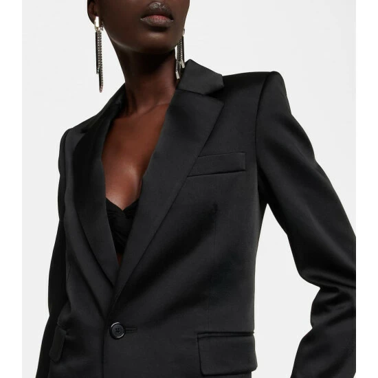 Budget 🔥 Saint Laurent Single-breasted Crêpe Satin 🧥 Coat 🎁 - Image 3